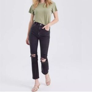 Abercrombie & Fitch The Ankle Straight Ultra High Rise Black 27/4R